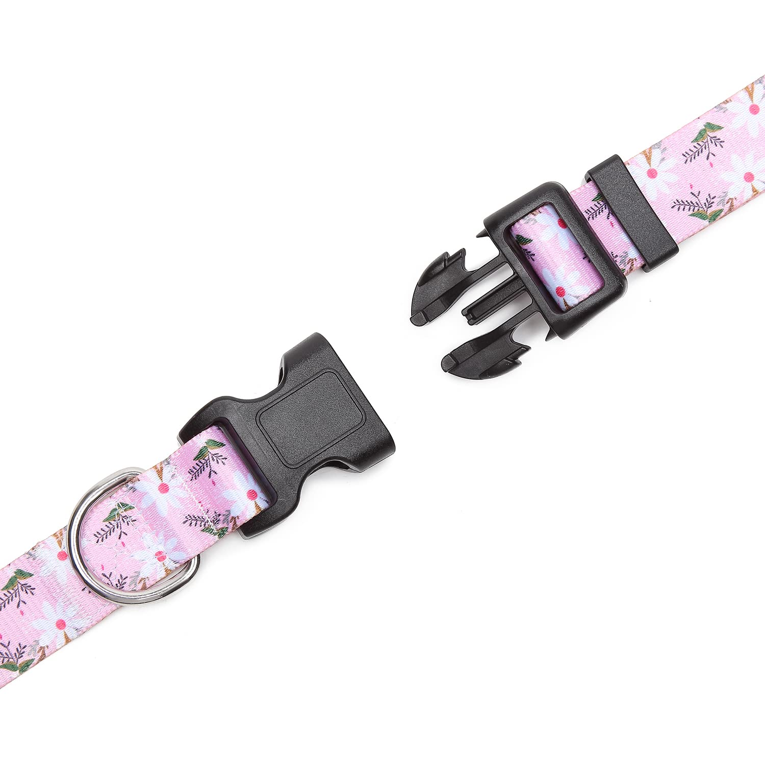 Adjustable Dog Collar with Patterns, Ultra Comfy Soft Nylon Breathable Pet Collar for Small Medium Large Dogs (L, Floral Orange) — view 201