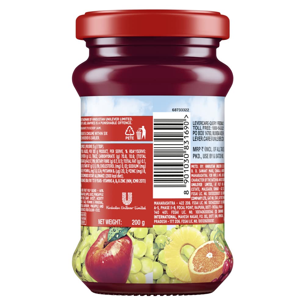 Buy Kissan Mixed Fruit Jam , With Real Fruit Ingredients, 200 g Online