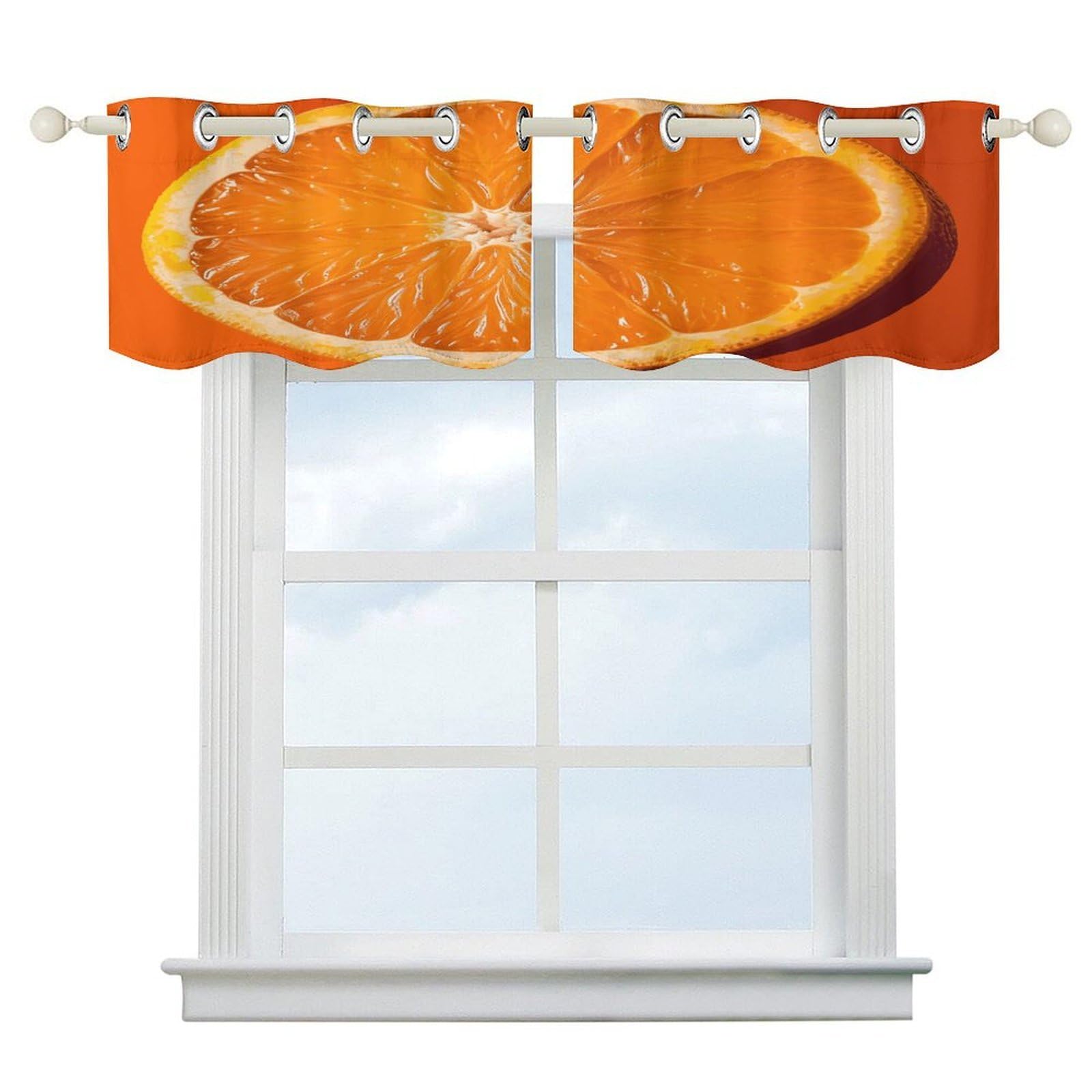 Fekiloot Style Orange Slice Short Curtains Valance Curtain