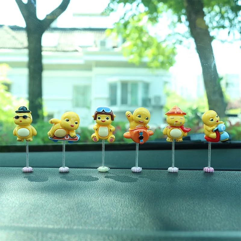 Image of YOURKARTS.COM Small Decorative Figurines Set for Car Dashboard, Desk & Home - Miniature Interior Decor Accents (Yellow Dragon Babies Set of 6)