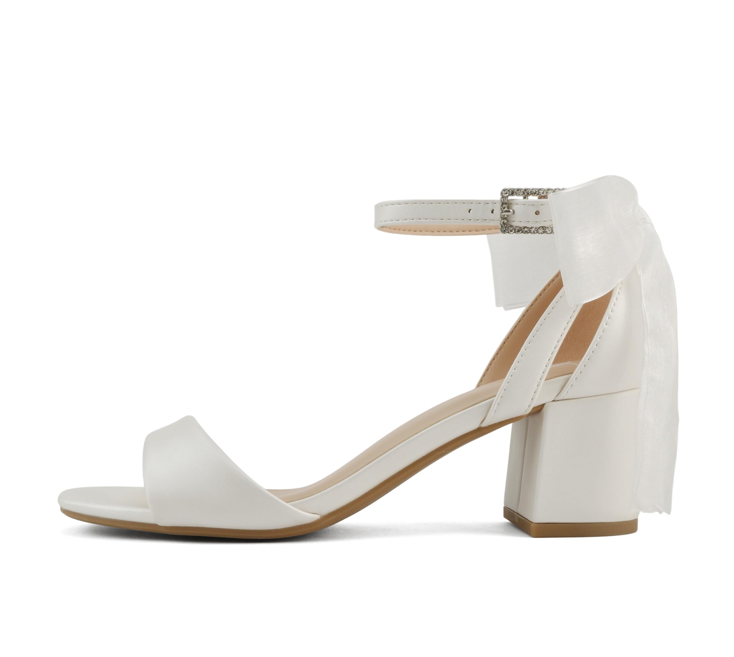 Delicious Everly ~ Women Ankle Strap Low Heel Bridal Dress Sandals