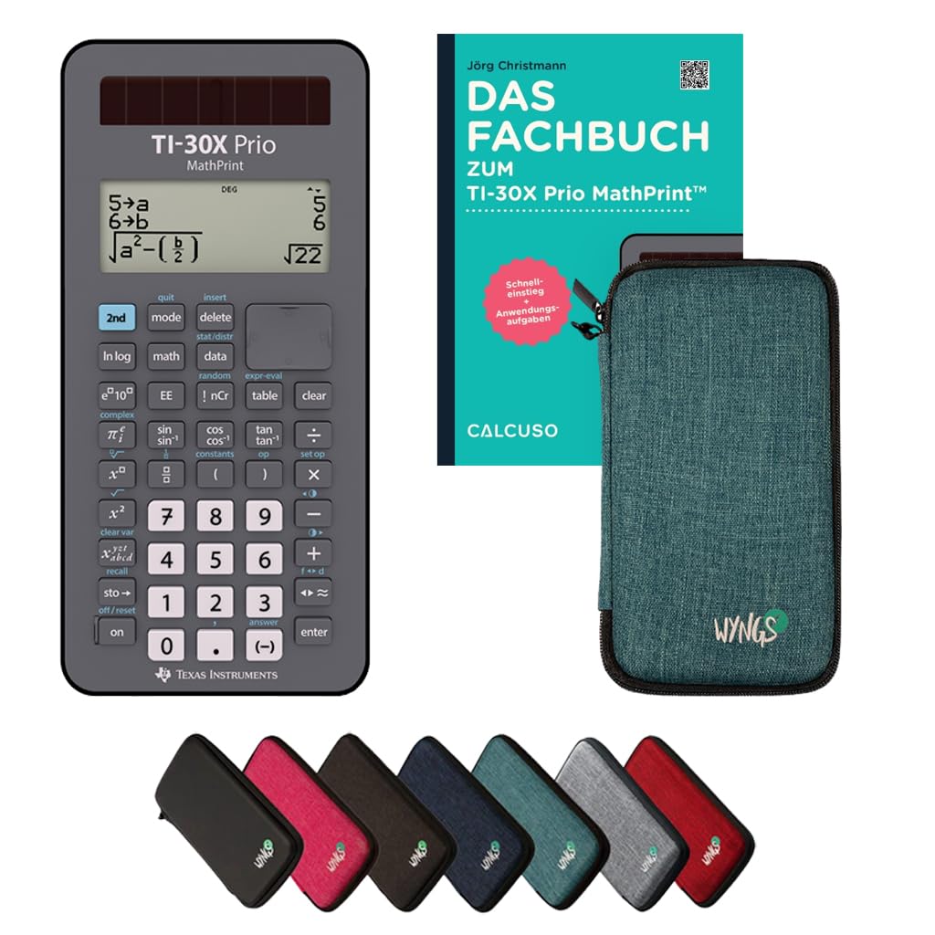 CALCUSO Paquete Estándar Turquesa con Calculadora TI-30X Prio MathPrint (Alemán)