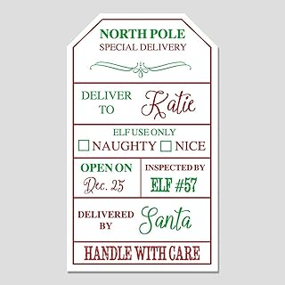 12 Personalized Santa Gift Label Stickers - Customized Gift Tags for Gifts from Santa (GT7)