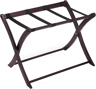 Winsome Scarlett Luggage Rack, for Guest Room, Foldable, No Assembly, Espresso