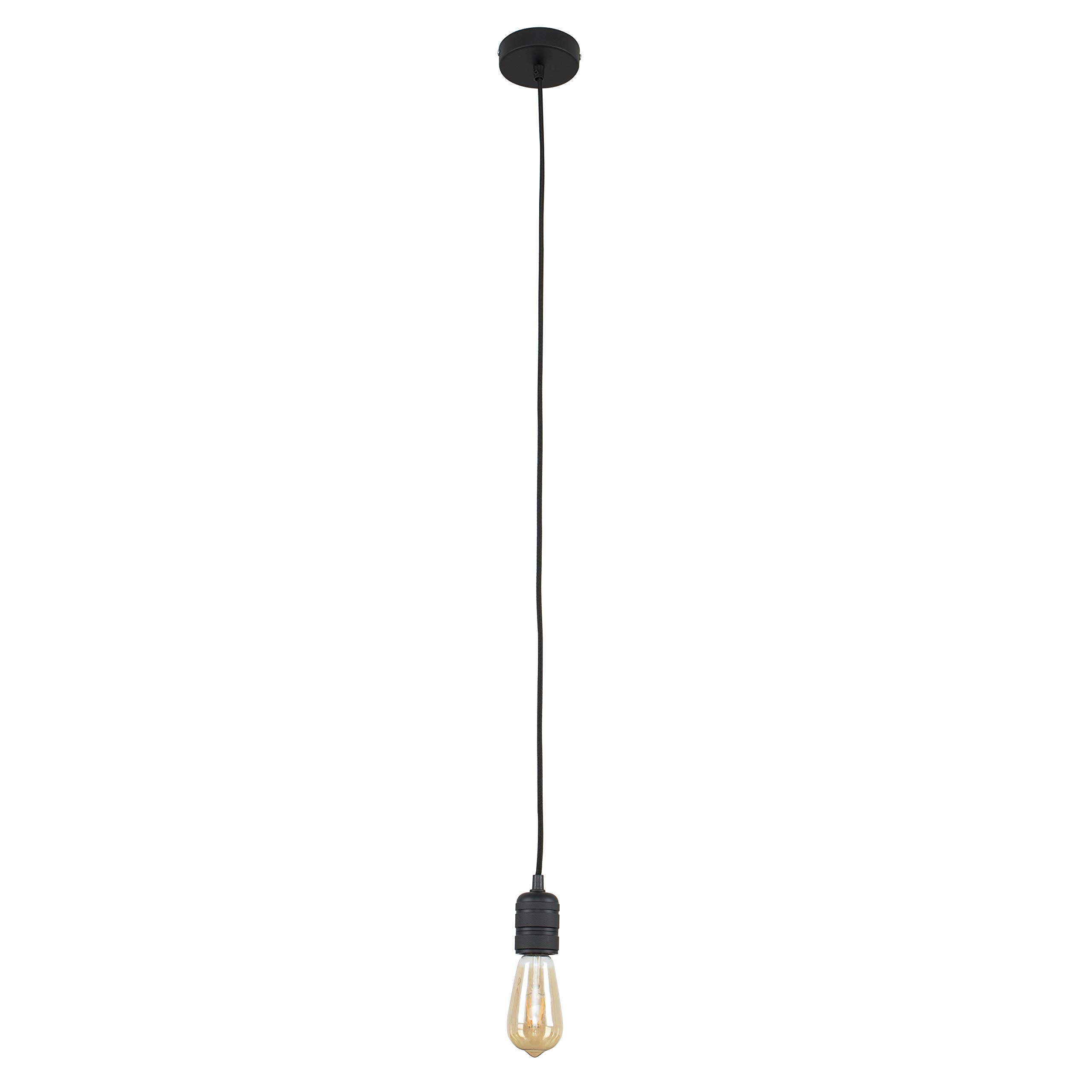 Minisun Matt Black | Modern Ceiling Rose & Flex Lampholder Fitting | Pendant Lights, Home Décor & Improvement Essential | Mains Wired