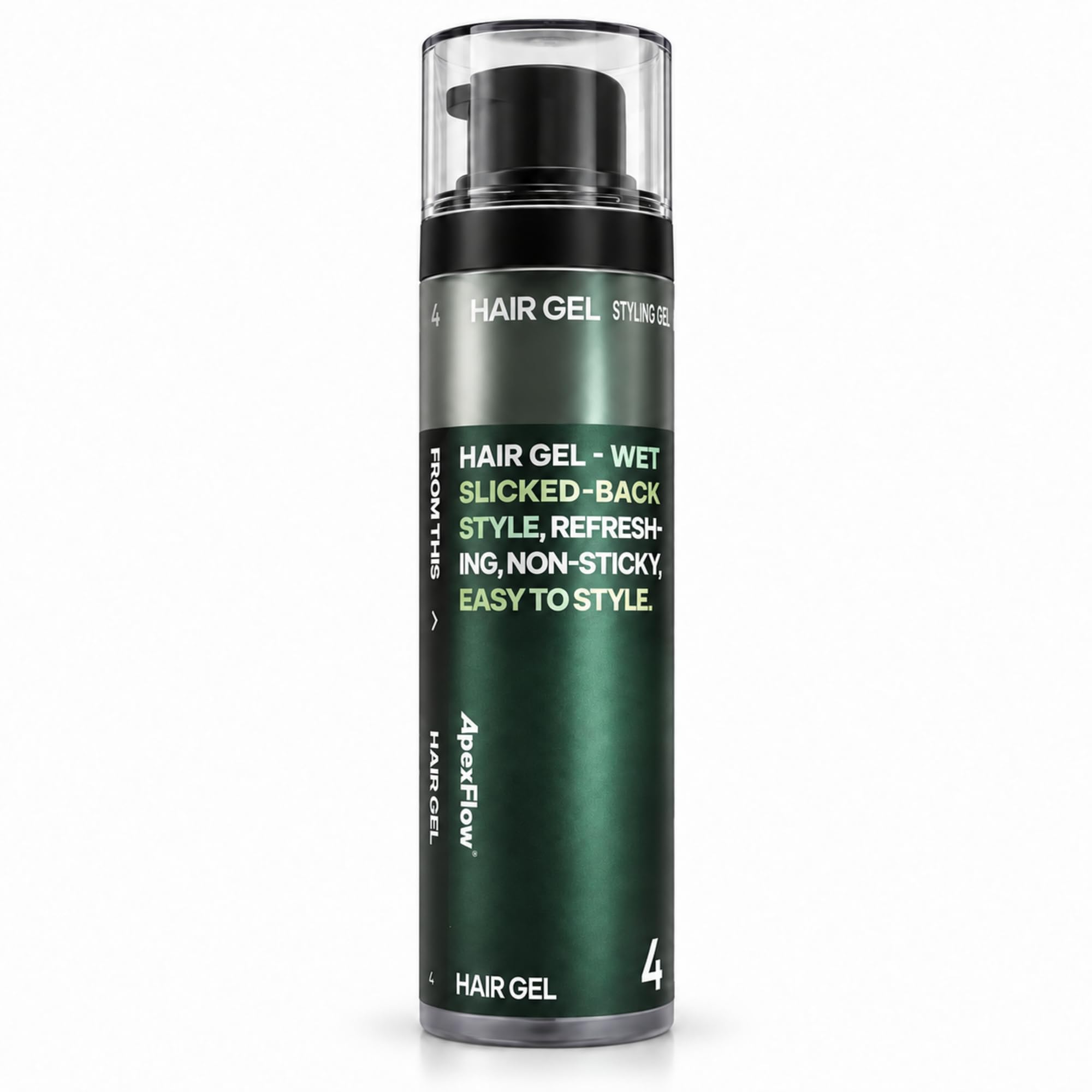 ApexFlow Wet Look Hair Gel for Men, Strong Hold, Travel Size Styling Gel