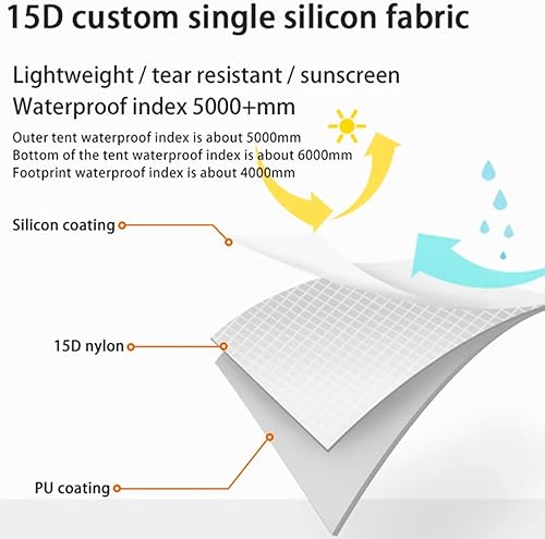 Miniatura 3 de 3FULGEAR Lanshan - Tienda de campaña para 2 personas, ultraligera, 34 estaciones, profesional 15D de silnylon, sin varilla, para campamento,