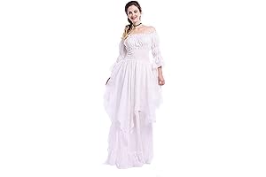 SHOPESSA White Long Sleeve Flowy Renaissance Dress