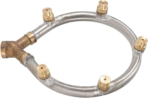 Miniatura 9 de Boquilla pulverizadora de enfriamiento de 5 cabezales, boquilla de nebulización ajustable G1/4 pulgadas, rosca hembra de riego circular, rociador de