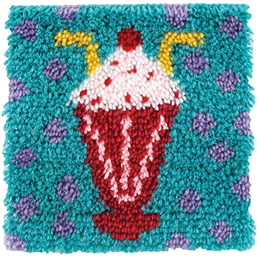 Spinrite Wonderart Latch Hook Kit, 12 by 12-Inch, Milkshake