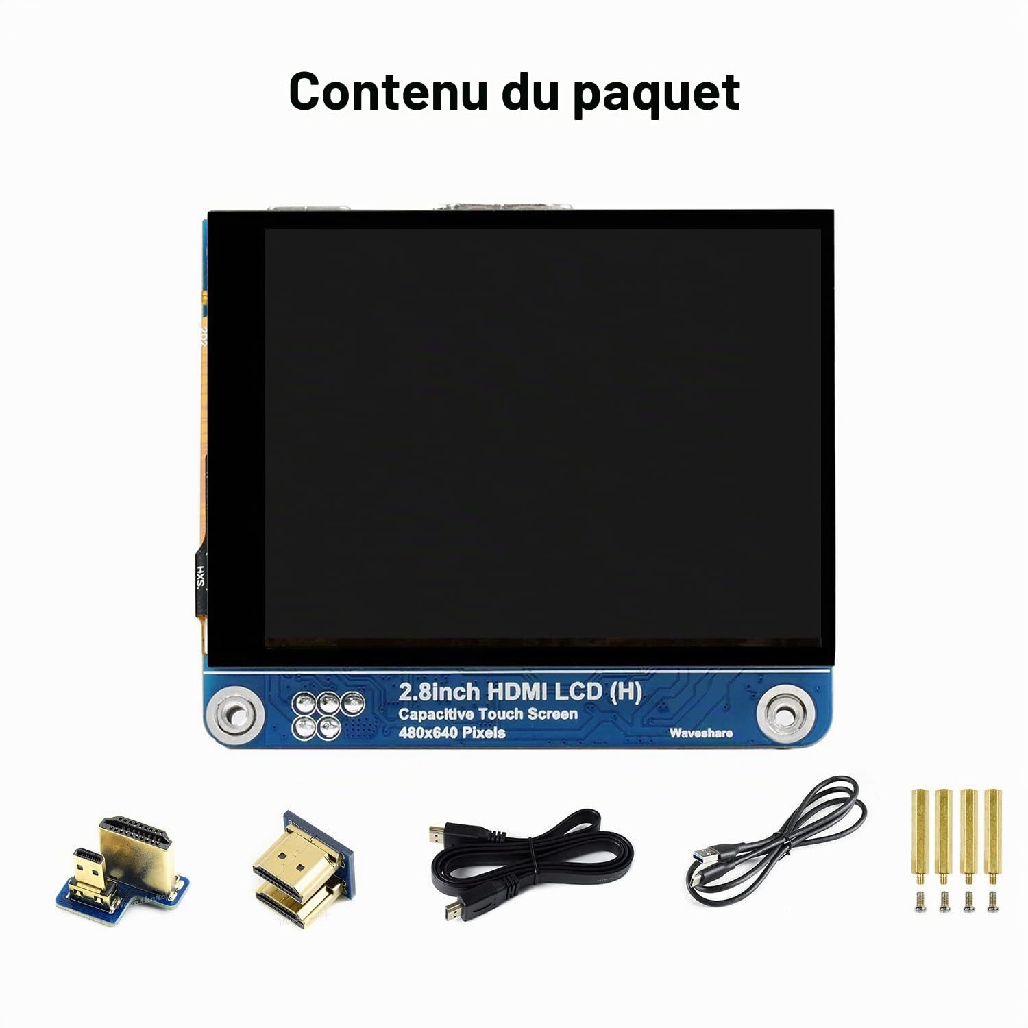Waveshare 2.8inch HDMI IPS LCD Display (H) 480x640 Resolution Adjustable Brightness Fully Laminated Screen Supports All Versions of Raspberry Pi Jetson Nano and Windows 11/10 / 8.1/8 / 7