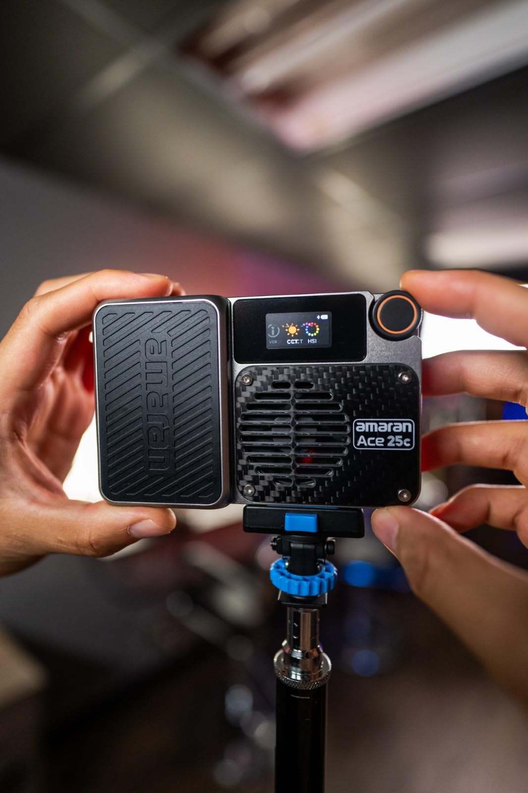 Amaran Ace 25c On-Camera Video Light,25w CCT 2300K-10000K RGB Pocket Light Support APP Control,Rechargeable PD Fast Charging For TikTok, Content Creator, Photographer,Outdoor Photography(White - View #2