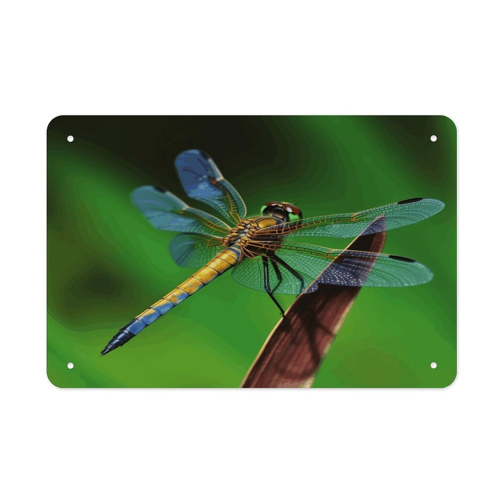 Fodpand Style Dragonfly Wall Art Metal Signs Tin Sign