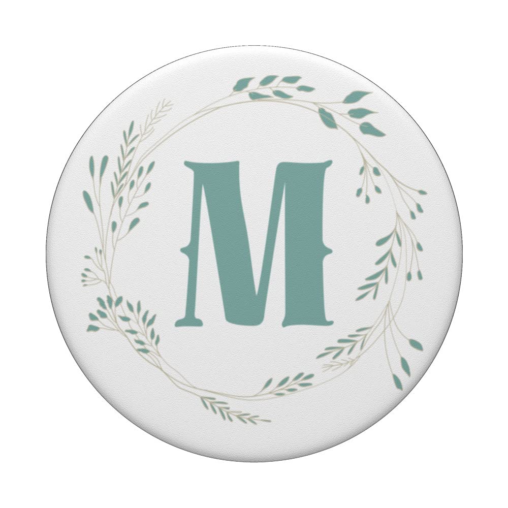 Letter M With Flowers Gift For Women Who Have Everything PopSockets Swappable PopGrip, Black - Image 3