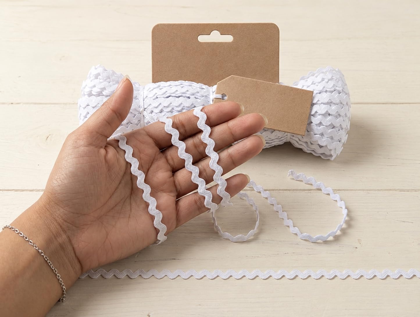 White Zigzag Pattern Rick Rack Lace Border for Sewing, Tailoring & Craft – 5mm Width, Loose Pack of 16 Meters-image-20