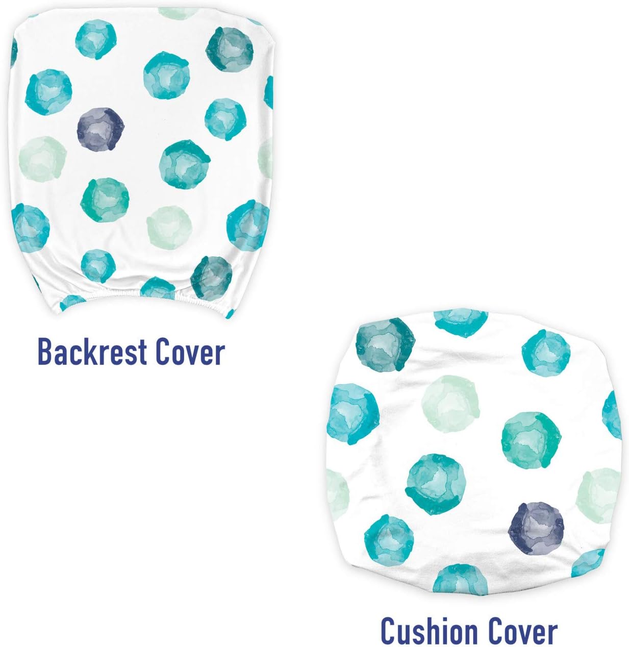 Ambesonne Aqua Office Chair Slipcover, Hand Painted Style Round Shapes Pattern in Different Pastel Colors Abstract Design, Protective Stretch Decorative Fabric Cover, Multicolor