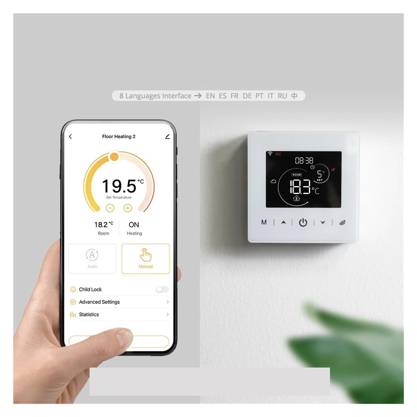Termostato WiFi for riscaldamento caldaia a gas Regolatore di temperatura alimentato a batteria Termostato ambiente intelligente con telecomando APP