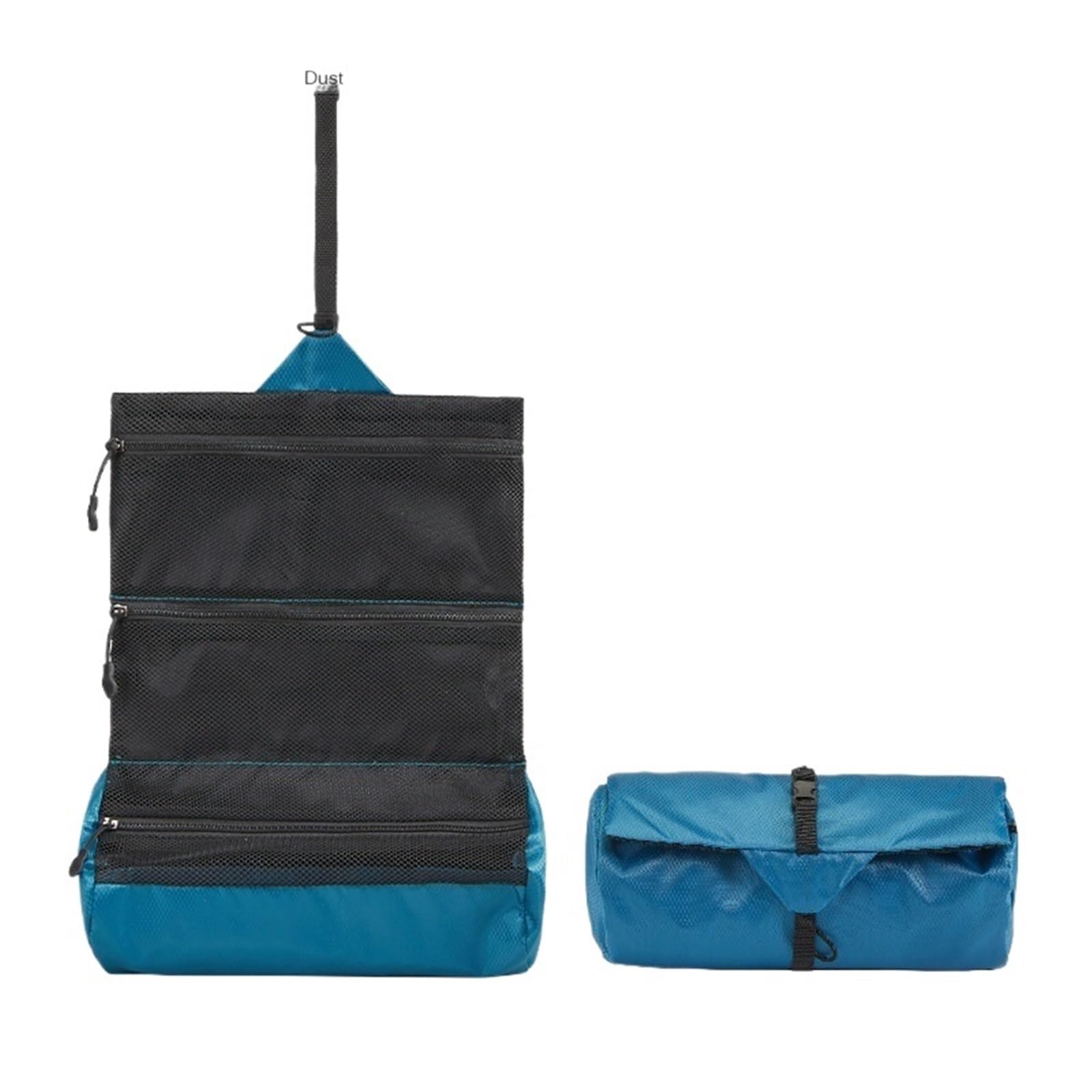 Neceser Plegable de Viaje for Hombre y Mujer, Bolsa Aseo portátil con separación Ropa Seca húmeda, Resistente al Agua, 1 Uds para Viajar(Blue)