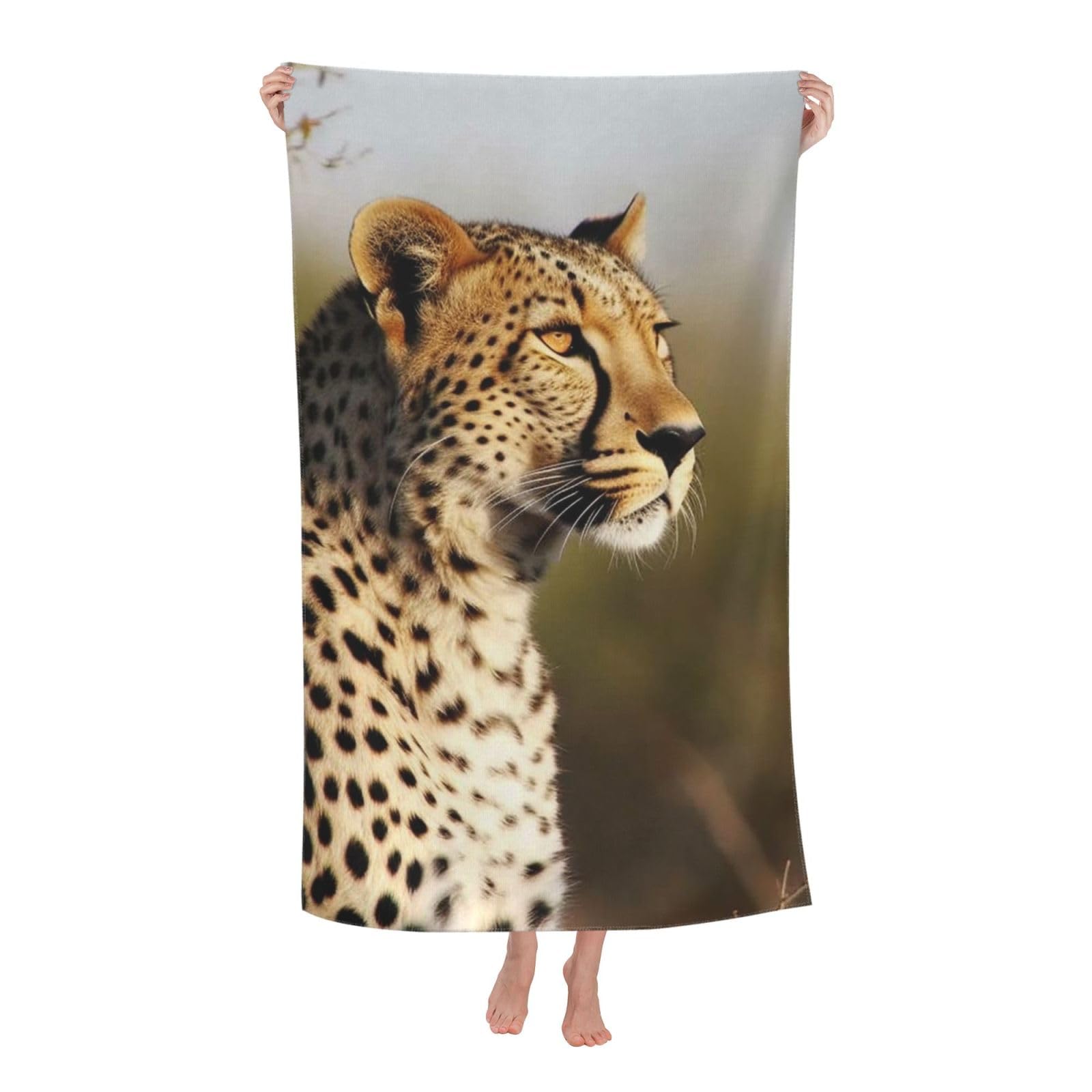 HLBSDM Wild Animal Leopard Beach Towel 52 x 32 in Vacation Essentials Quick Dry Sand Free Pool Swim Towel Super Absorbent Bath Towels Oversized Gym Towels Travel Blanket Gift