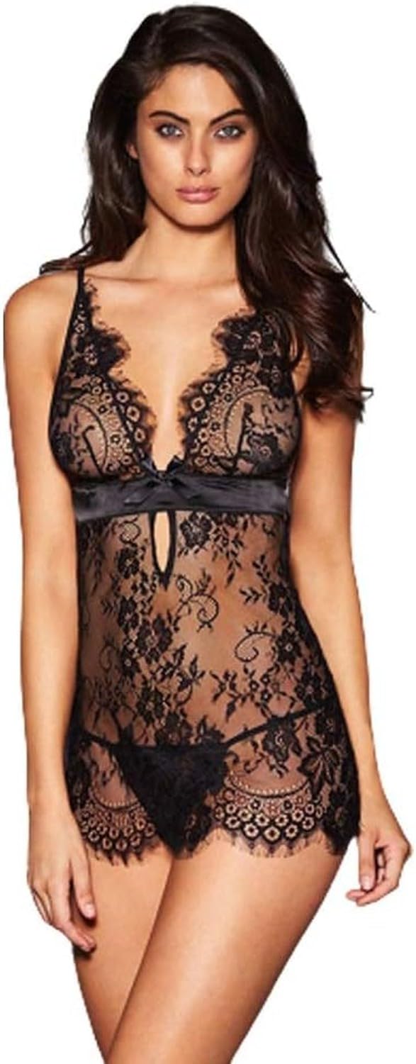 XIUNYIE Sexy Lingerie for Women Temptation for Women Sexy Underwear Thong V Neck Crisscross Back Elastic Elastic Straps Garter Sexy without Stockings, A(M), A(M)