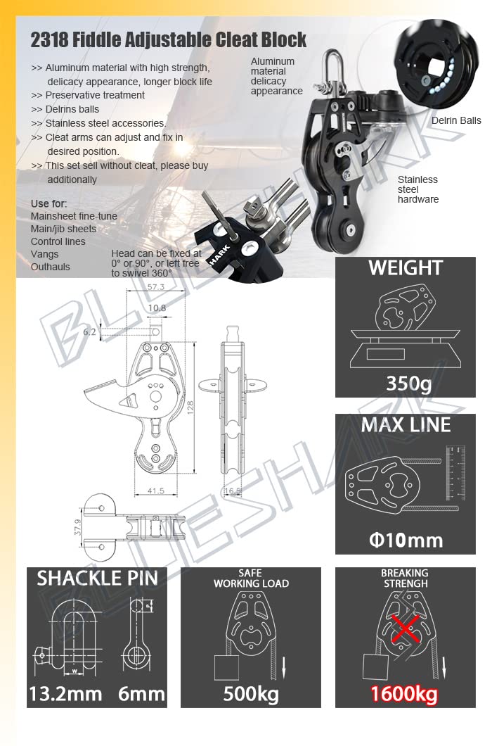 Blue Shark: Sailboat Aluminum Blocks 57mm2318