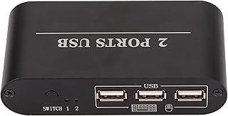 Heayzoki Hdmi Kvm Switcher, Usb Switcher 4K 30Hz Kvm Switcher Share 2 Computers to One Monitor with Usb Cable for Computers Laptops, Support Keyboard And Mouse, U Disk, Printer