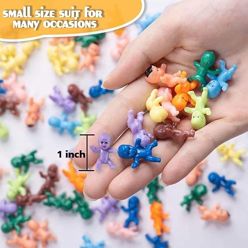Miniatura 2 de 100 piezas Mini de plástico bebé muñeca para fiesta de fiesta de fiesta de despedida de hielo, juego de fiesta decoraciones de bebé luna llena
