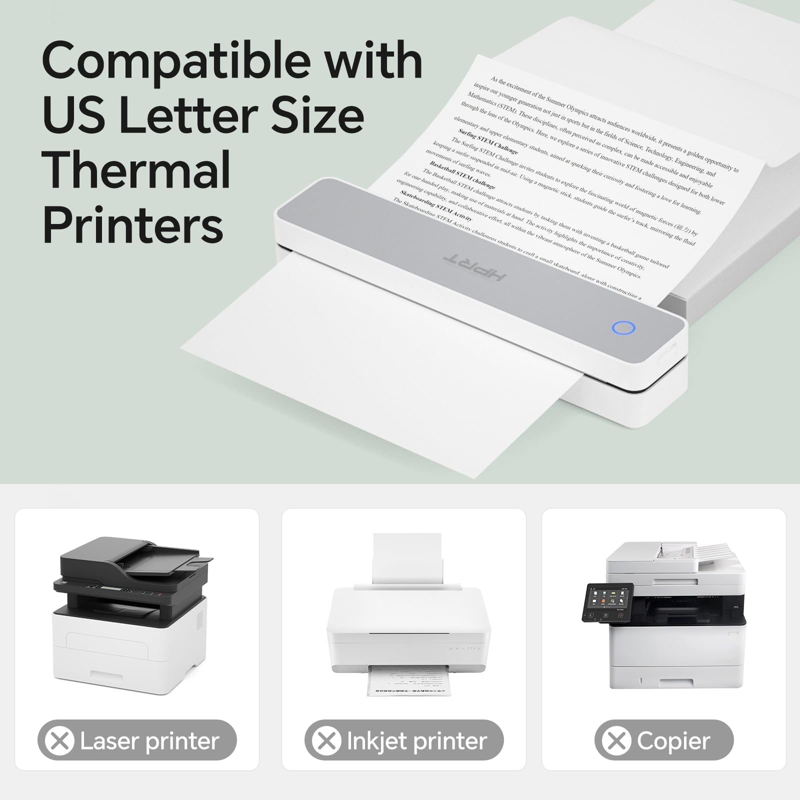 Amazon | US Letter 感熱紙 8.5 x 11インチ 200枚 HPRT MT610 Pro