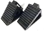 MAXXHAUL 70472 Solid Rubber Heavy Duty Black Wheel Chock 2-Pack, 8