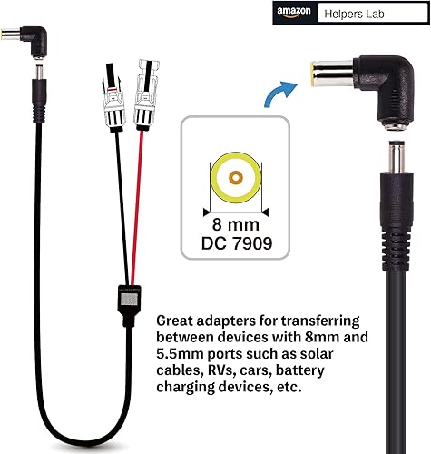 Miniatura 2 de DC 0.315 in macho a DC 0.217 in x 0.083 in hembra adaptador para central eléctrica de respaldo portátil Jackery Explorer Rockpal Bluetti Milin