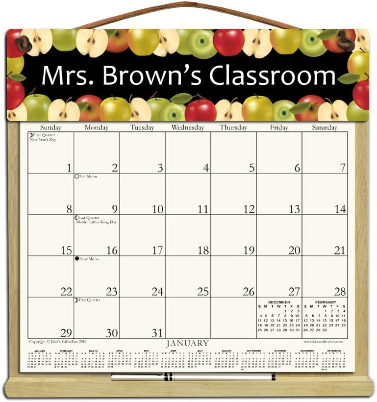 Personalized Wooden Refillable Calendar Holder with 2022