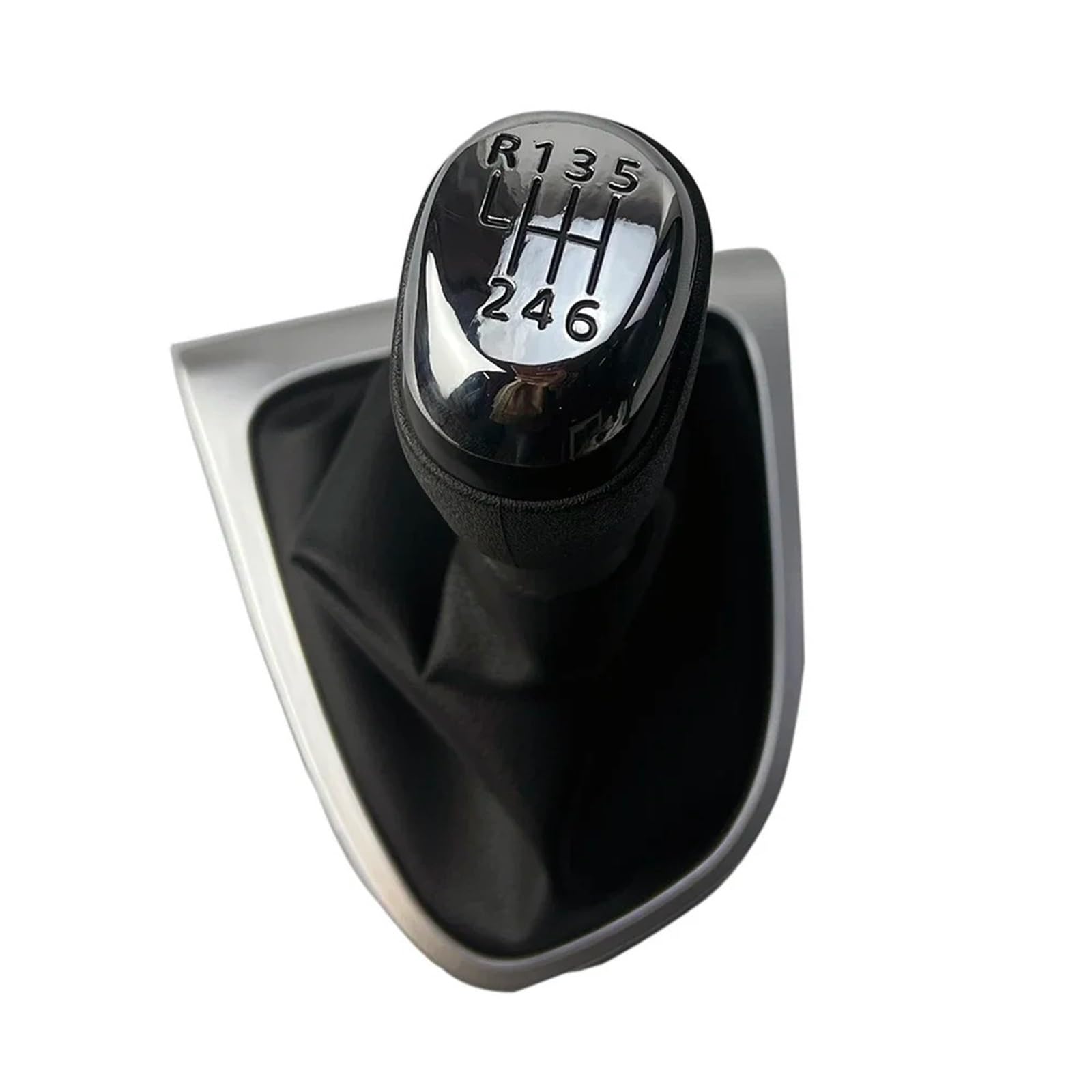 Xexjhqq Chrome 6 Speed Gear Stick Knob For Clio 4 Iv Mk4 2012-2019 Lhd 5/6 Speed Gear Shift Knob Gaiter Boot Cover Stick Change Head With Gearbox Dust(Chrome 6 Speed)