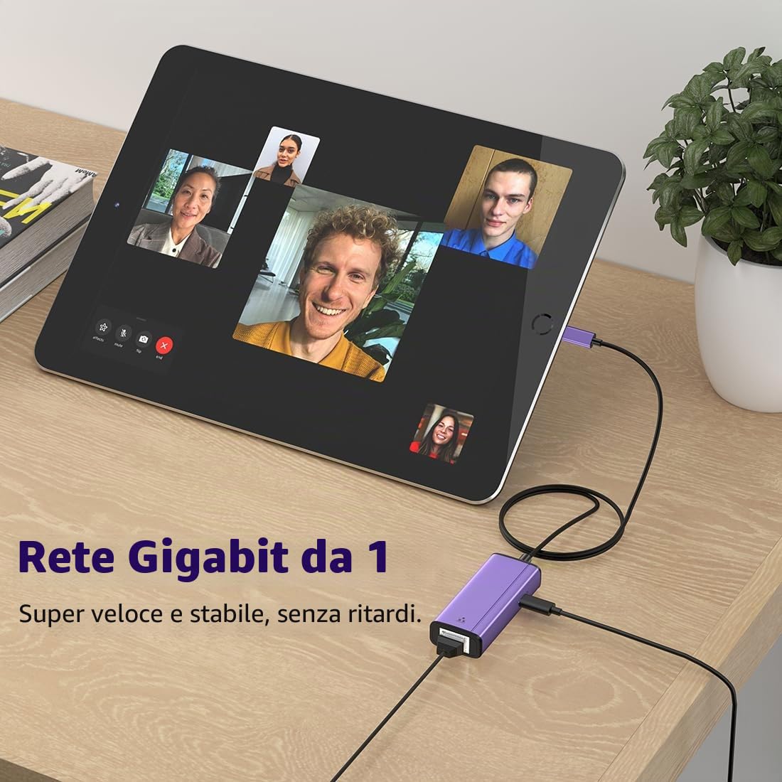 Adattatore da Lightning a Ethernet 1000 Mbps, IVSHOWCO 2 in 1 per iPhone iPad a RJ45 Ethernet LAN adattatore di rete con porta di ricarica, 1 Gigabit ad alta velocità, Plug and Play