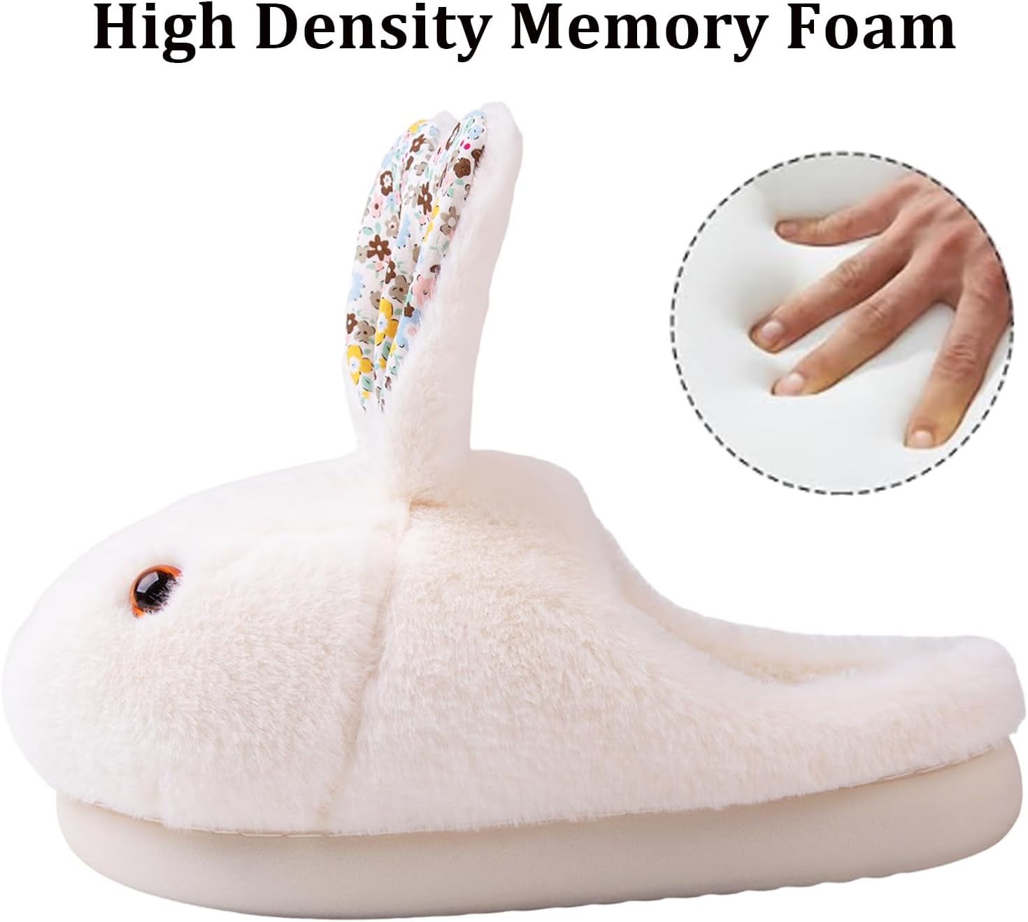 Womens Bunny Warm Slippers Soft House Memory Foam Lightweight Slippers Fleece Lining Rabbit Shoes - Image 4