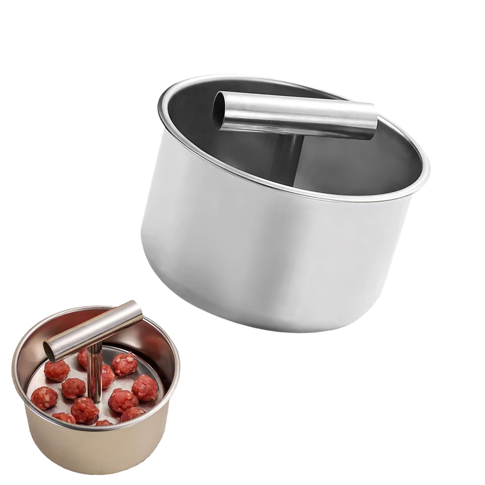 Shntig Kitchen Meatball Press Machine with Ergonomic Handle Design Manual Push Meatball Maker Tool Ideal for Household and Bakery Simple Meat Molder