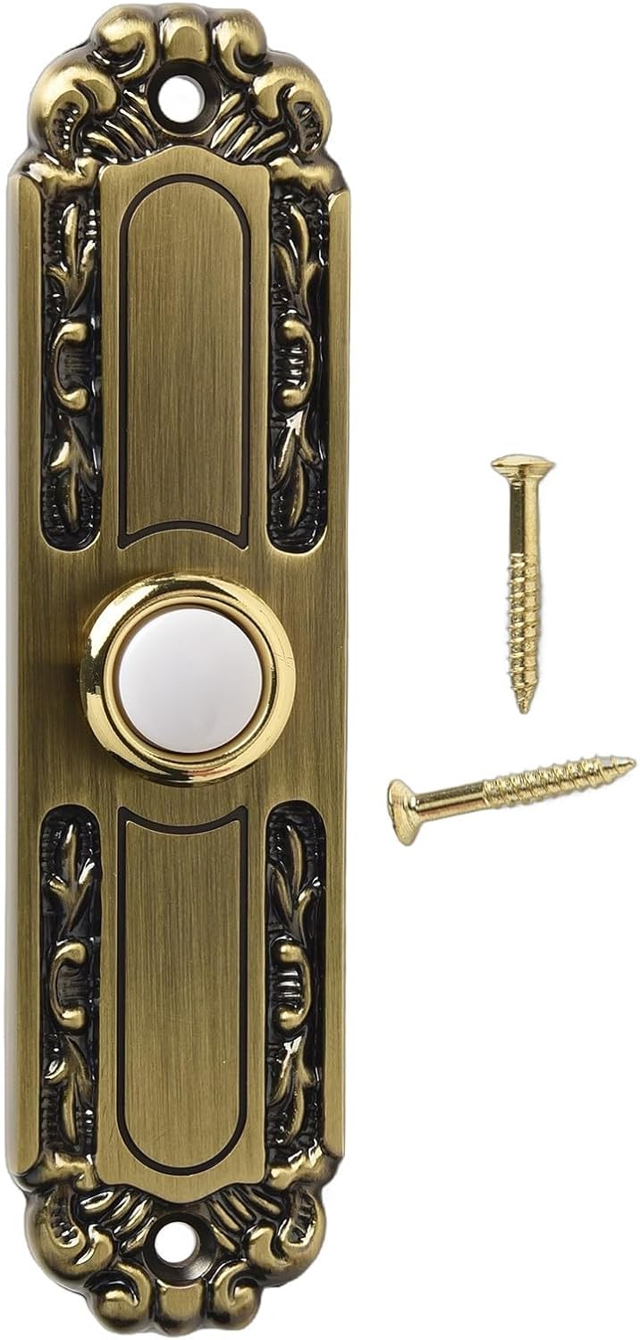 5 Inch Metal Doorbell Push Button With LED Light Antique Bronze Wired Doorbell For Front Door Back Door