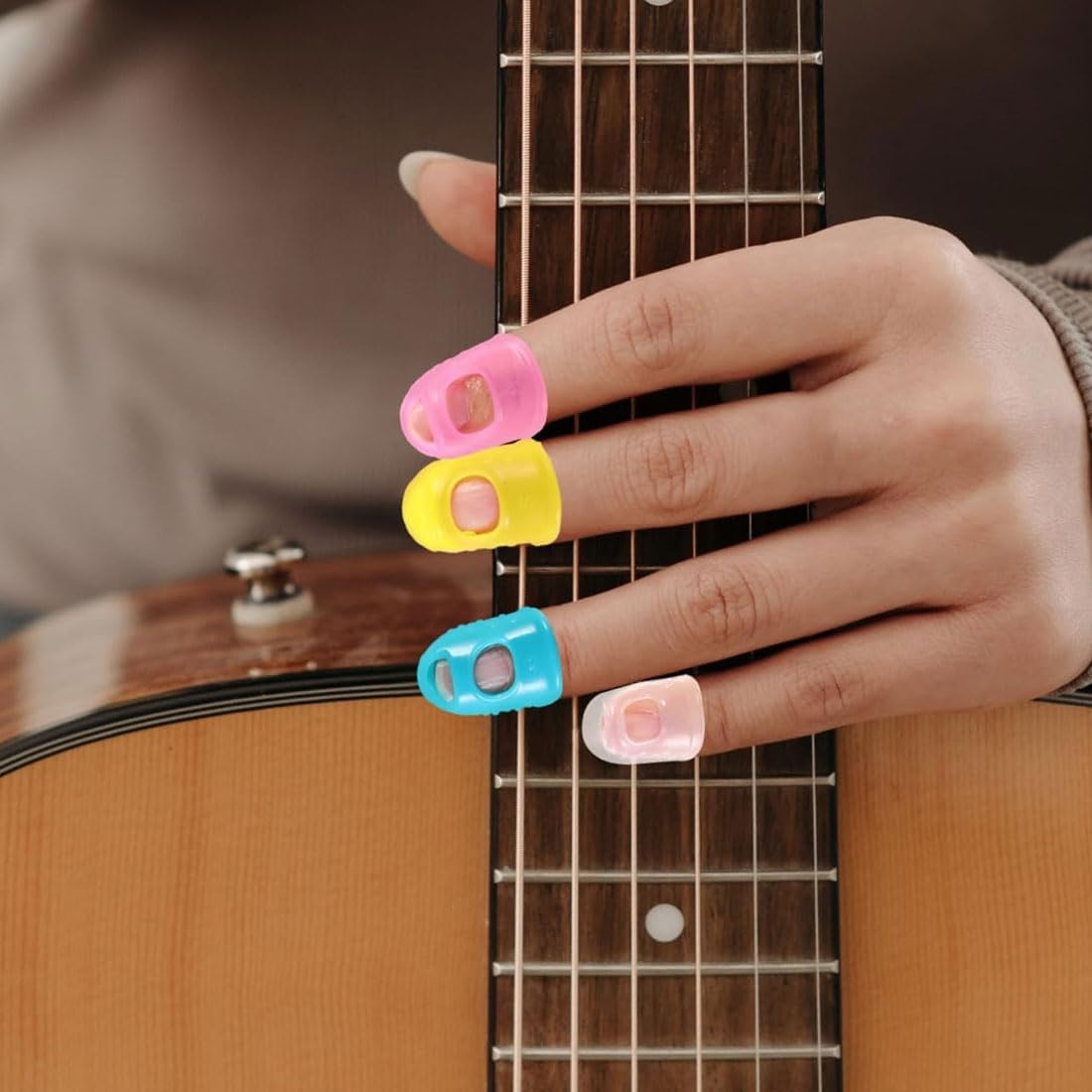 Protezioni per Dita in Silicone 20 PCS 5 Misure per Chitarra Tagliare Intagliare