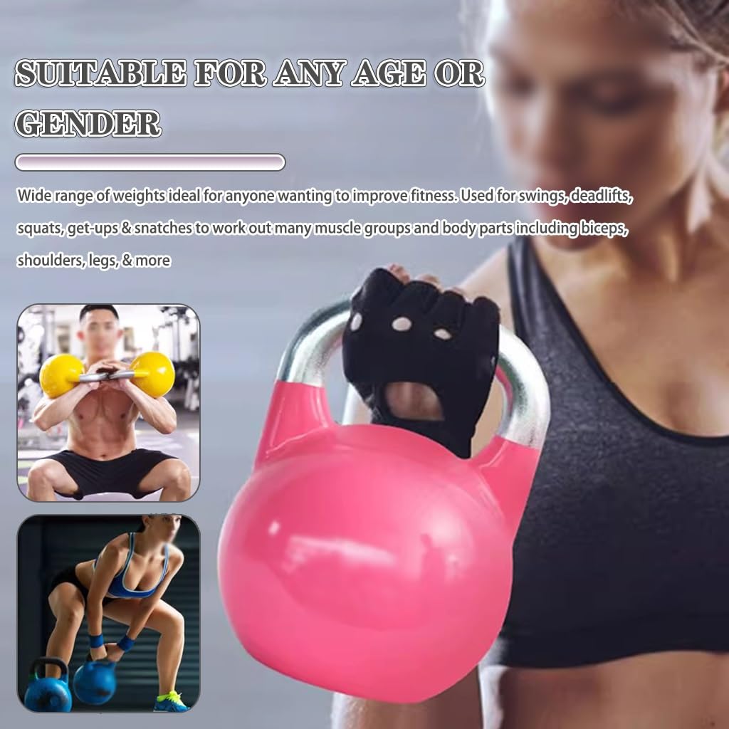 Kettlebell-Gewichte Fitnesssport Wettkampf Kugelhantel, Hanteln Für Muskeltraining Für Männer Und Frauen, Schwingen/Kniebeugen, Trainingsgeräte Fürs Fitnessstudio(Pink-8kg)