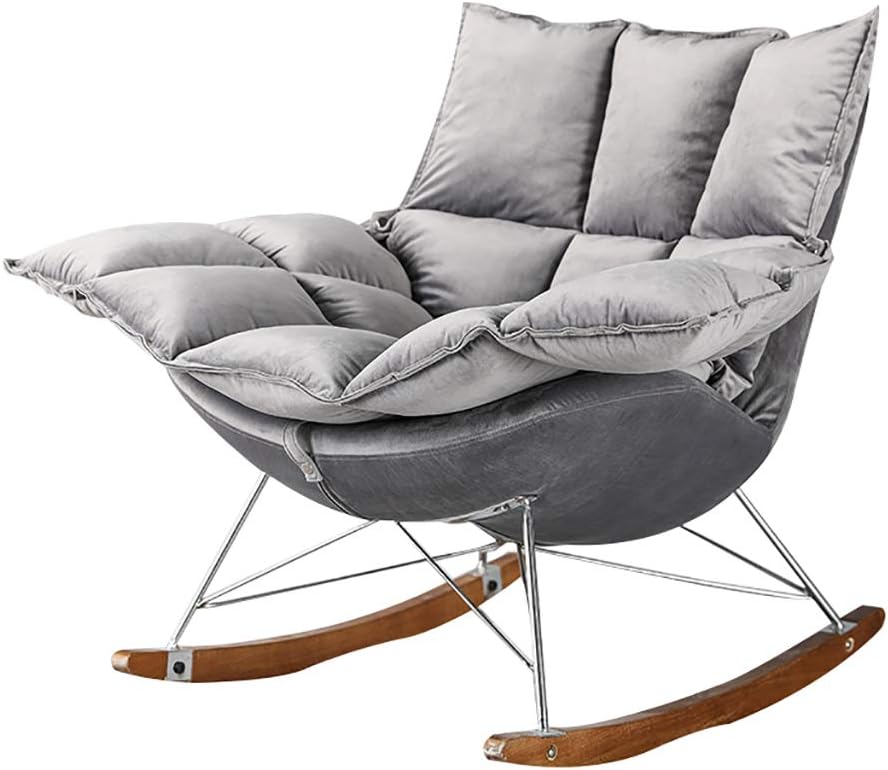 Mecedora Silla De Ocio Nórdica Mecedora Moderna Minimalista para El Hogar Sillón De Siesta para Adultos Diseño Ergonómico para Sentarse Cómodamente.