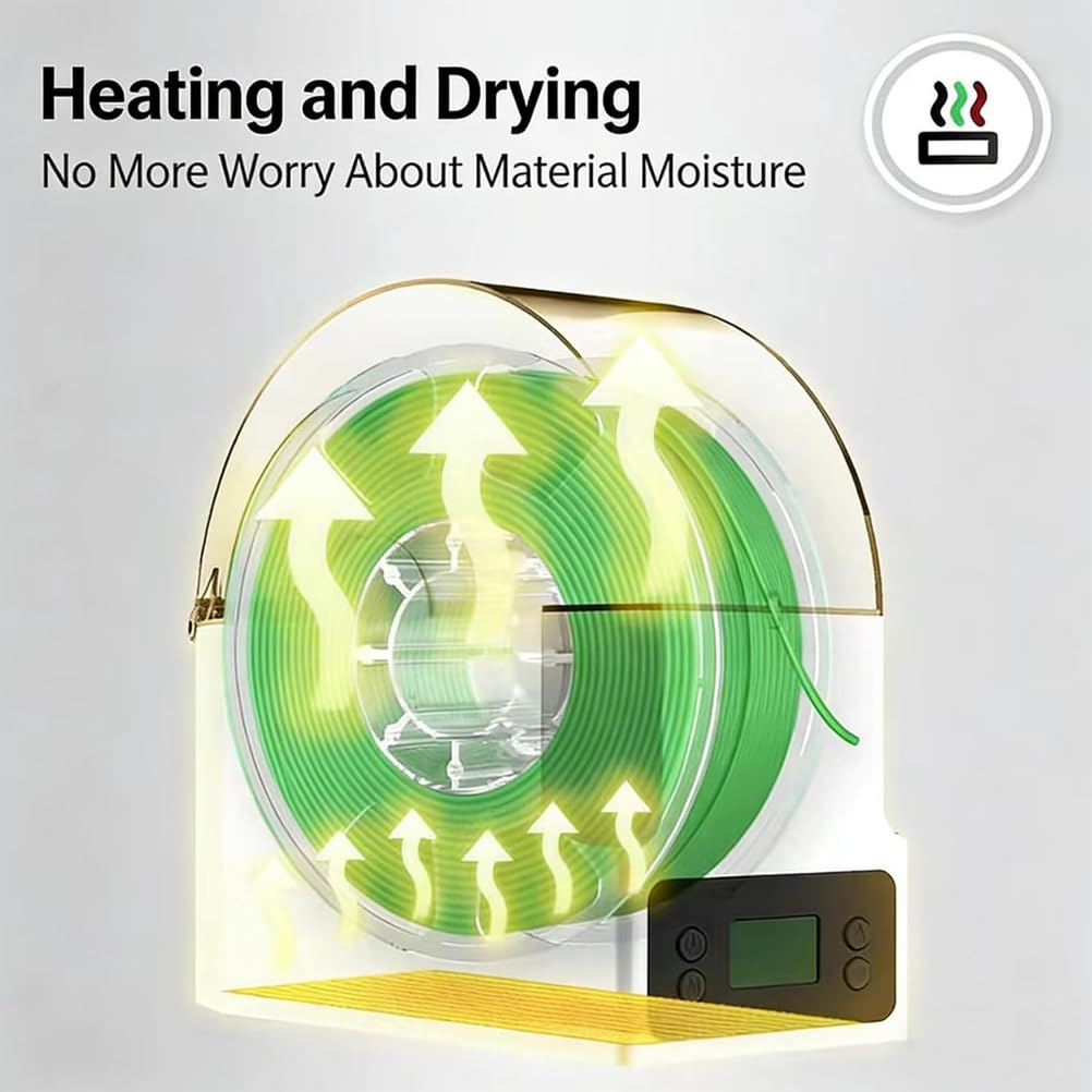 Secador De Filamento para Impresión 3D, Deshidratador Filamento Impresora 3D con Pantalla Táctil, Calentamiento Rápido De 360° Y Temperatura Ajustable 40 ℃ -55 ℃, para Hogar Y Estudio