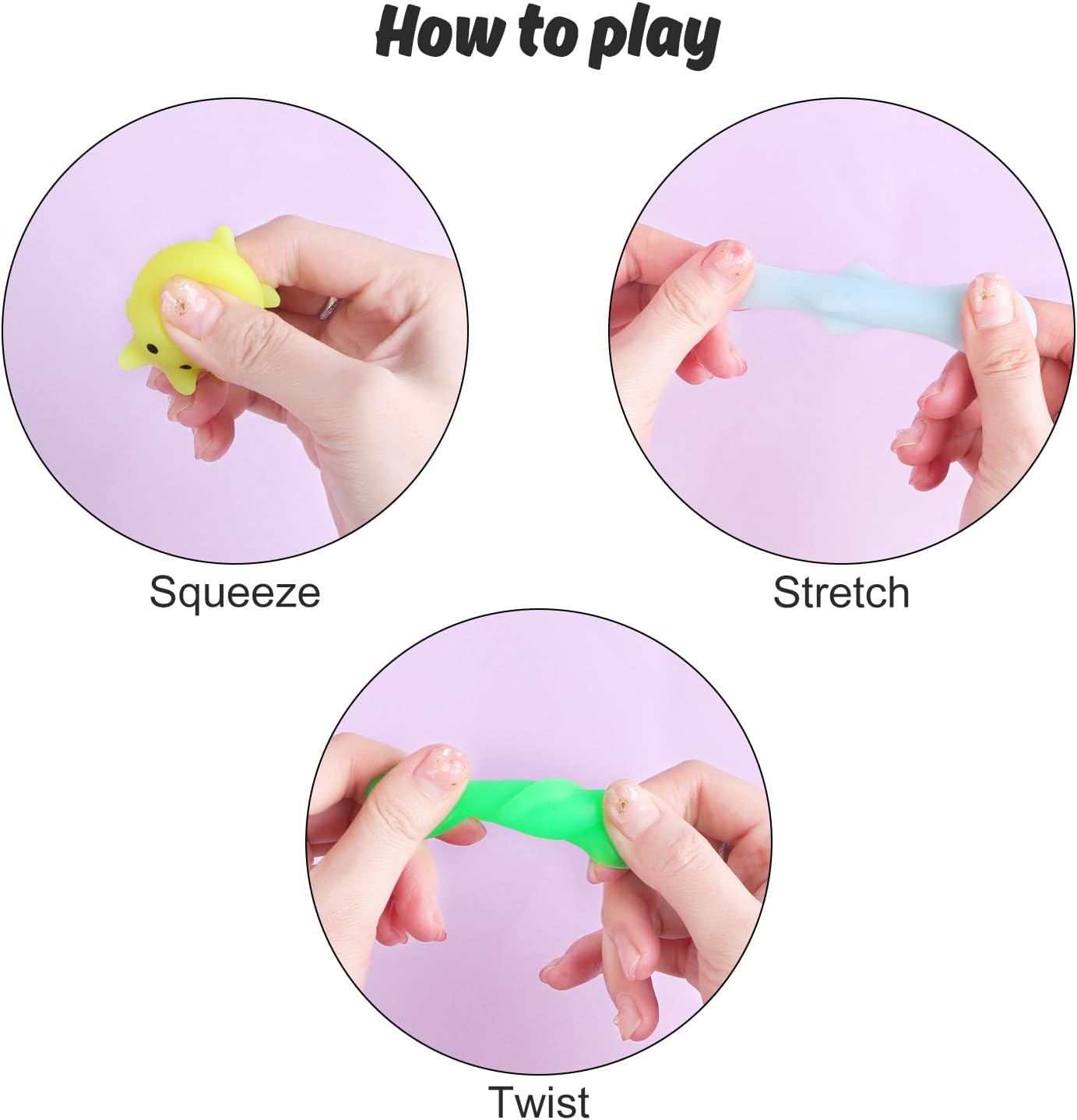 FINGOOO 36 PCS Mochi Ocean Animal Toys, 9 Styles Mini Kawaii Sea Animal Squeeze Toys Party Favors for Kids School Classroom Easter Basket Stuffers