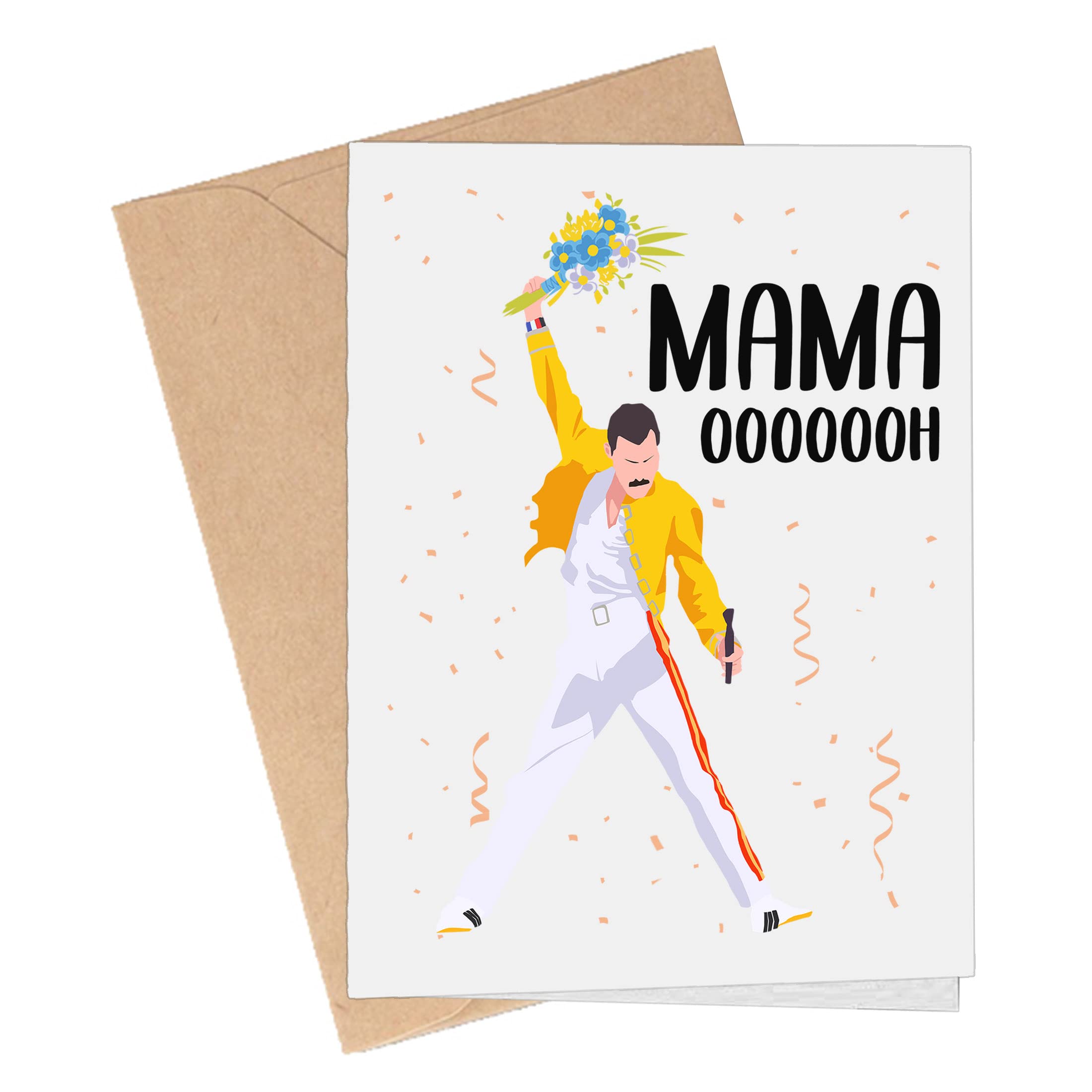 Amazon.com : Freddie Mercury Card Mamma Oooh Card Mother's Day Mama Oooh  Minimalist Art Greeting Card, Pun Card , Love Card For Birthday,  Anniversary Pack 1 Pcs : Office Products