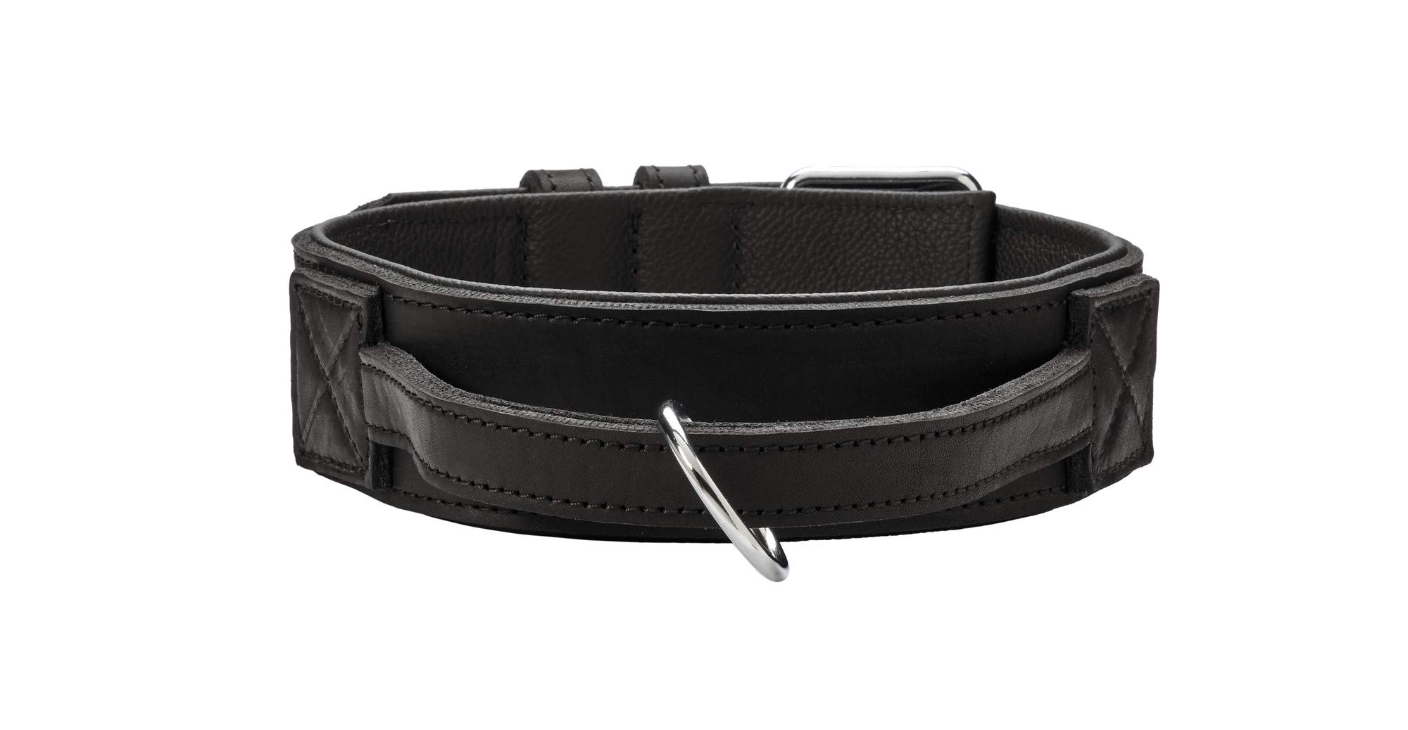 HUNTER Collar de Entrenamiento con asa Larvik, 65 67014 Piel de Vaca Genuina Suave, Negro, L