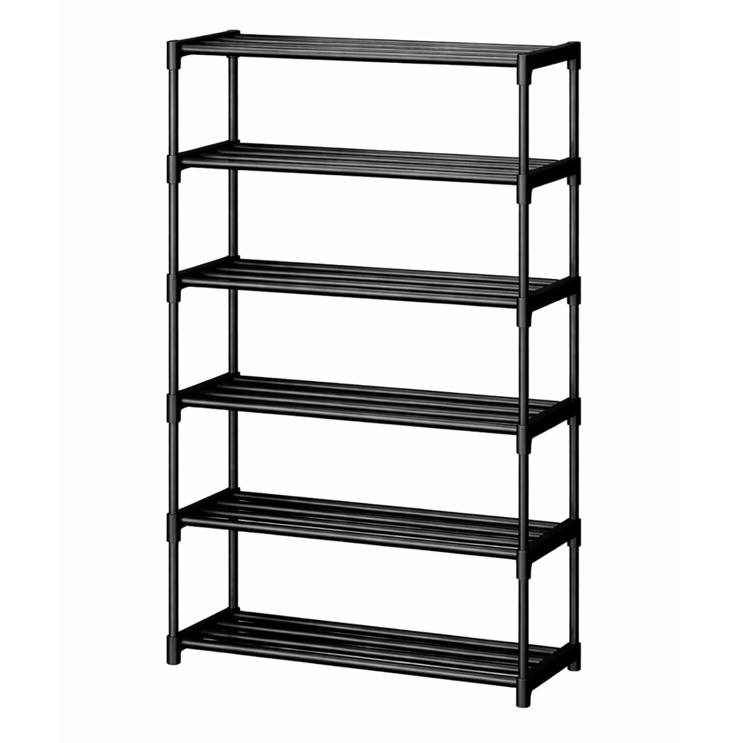 Foldable Plastic Shoe Rack for Home | Multi Layer Shoe Organizer Stand | Space Saving Footwear Storage Rack for Bedroom, Entryway & Living Room | 3/4/5/6 Tier