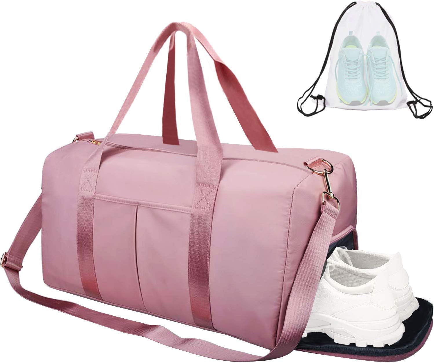 ICEIVY Dry Wet Separated Gym Bag, Sport Gym Duffle Holdall Bag Training Handbag Yoga bag Travel Overnight Weekend Shoulder Tote Bag with Shoes Compartment