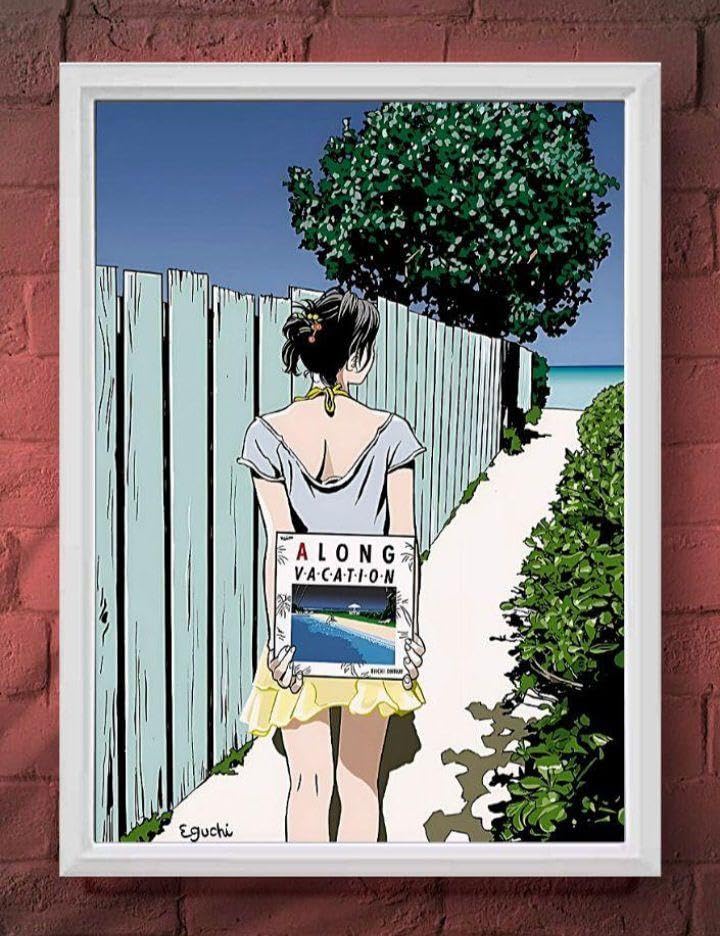 正規品）江口寿史　デニーズ版画絵画ロングバケーションで有名　大滝詠一 正規品）江口寿史 デニーズ版画絵画ロングバケーションで有名