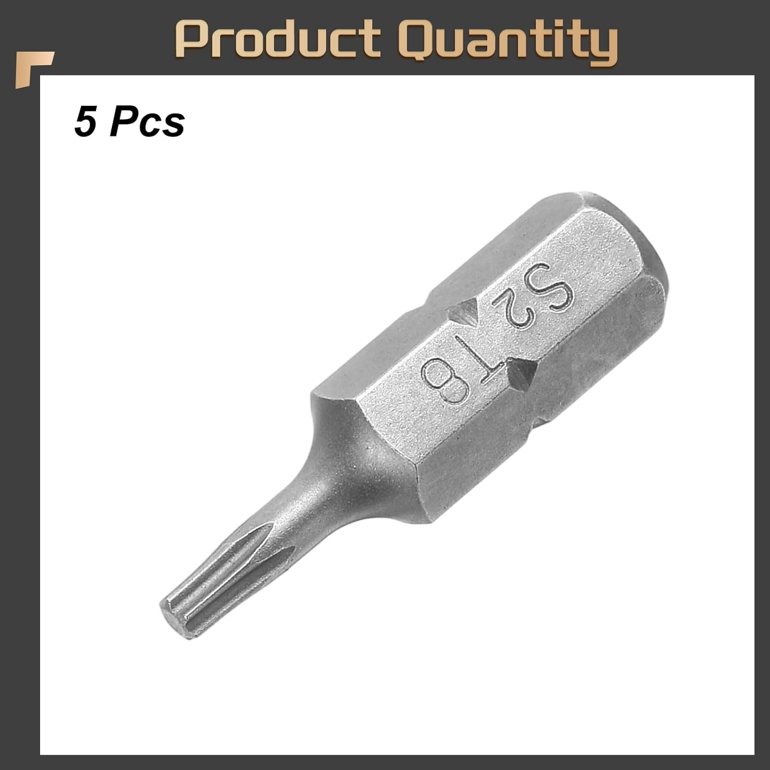 HARFINGTON 5pcs Torx Screwdriver Bit 1/4" Hex Shank T8 Head 1" Length S2 Steel 6 Point Security Drill Bits for Repair Work Electric Screw Driver