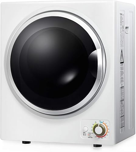 ARLIME Secadora de ropa compacta de 1.6 pies cúbicos con 4 modos de secado automático, pequeña secadora eléctrica con tambor de acero inoxidable y