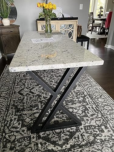 Image of K Group Metal Industrial Dining Modern Table Legs Desk Legs Base Coffee Table Bench Legs Night Stand Office Table 28 inch Triangle Shape Black DIY (1 Set of 2 pcs) 28 inchH x17.5 inch