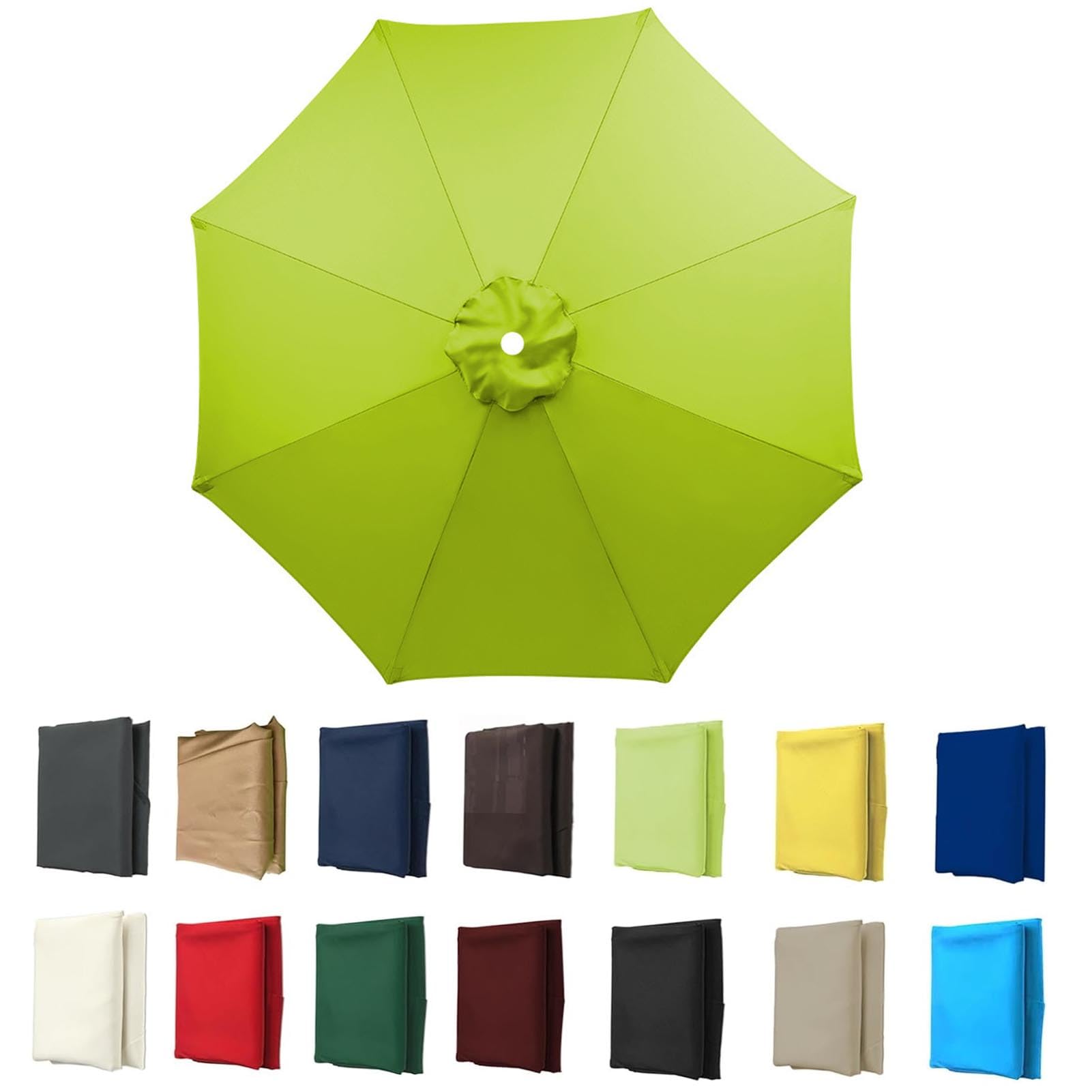 2m-3.5m Replacement Parasol Canopy, Umbrella Replacement Fabric, UPF 50+ Garden Parasol Replacement Canopy, Outdoor Replacement Fabric, 6/8 Rib for Garden Umbrella (Grass green,8ribs:2.5m/8.2ft)